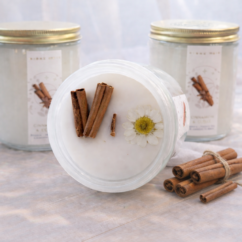 Cinnamon Beeswax Jar Candle – 12 Oz, 100% Beeswax, Smokeless – Hubbardston Candle Co.