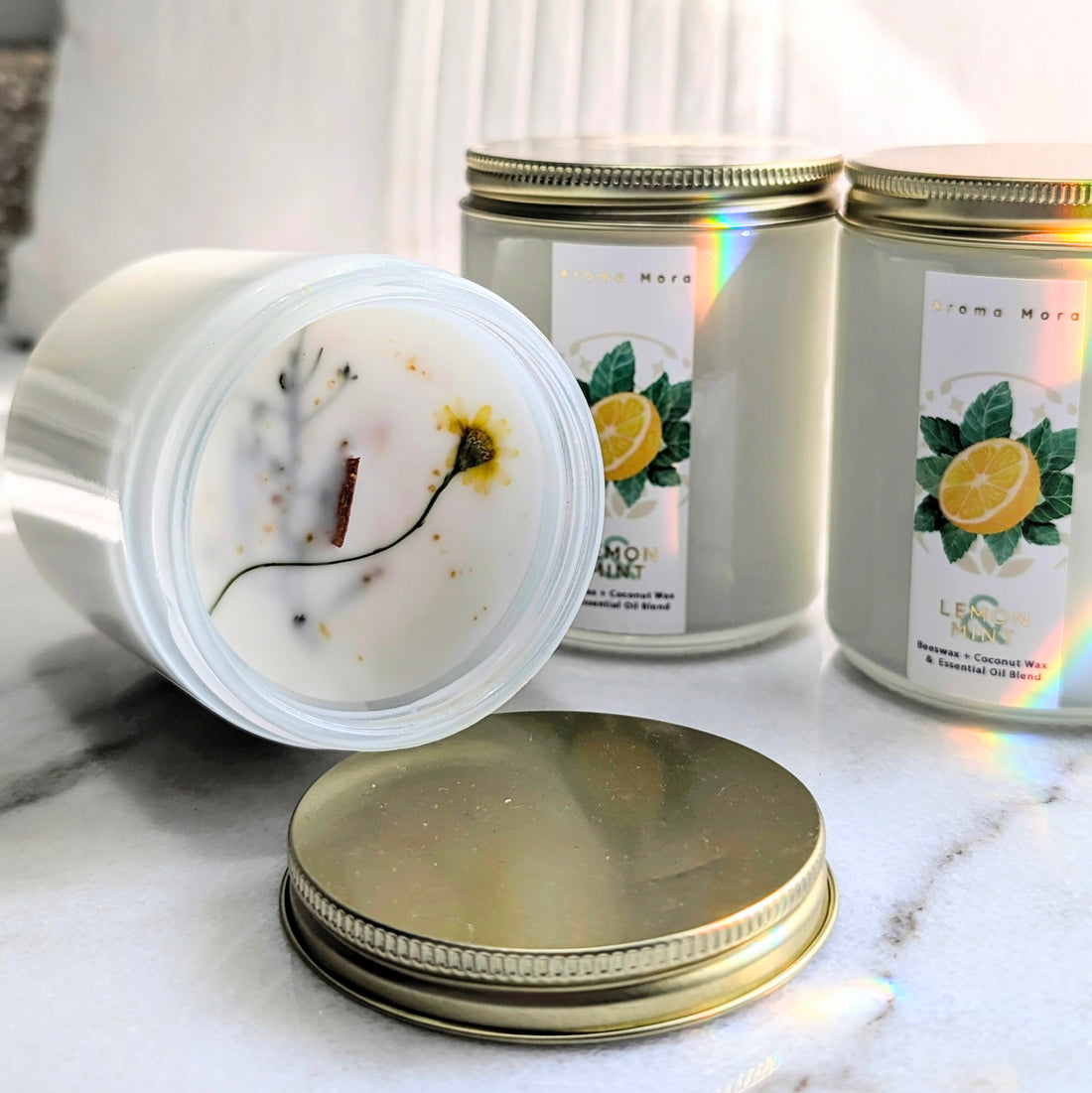 Lemon & Mint | Beeswax Candle | All-Natural
