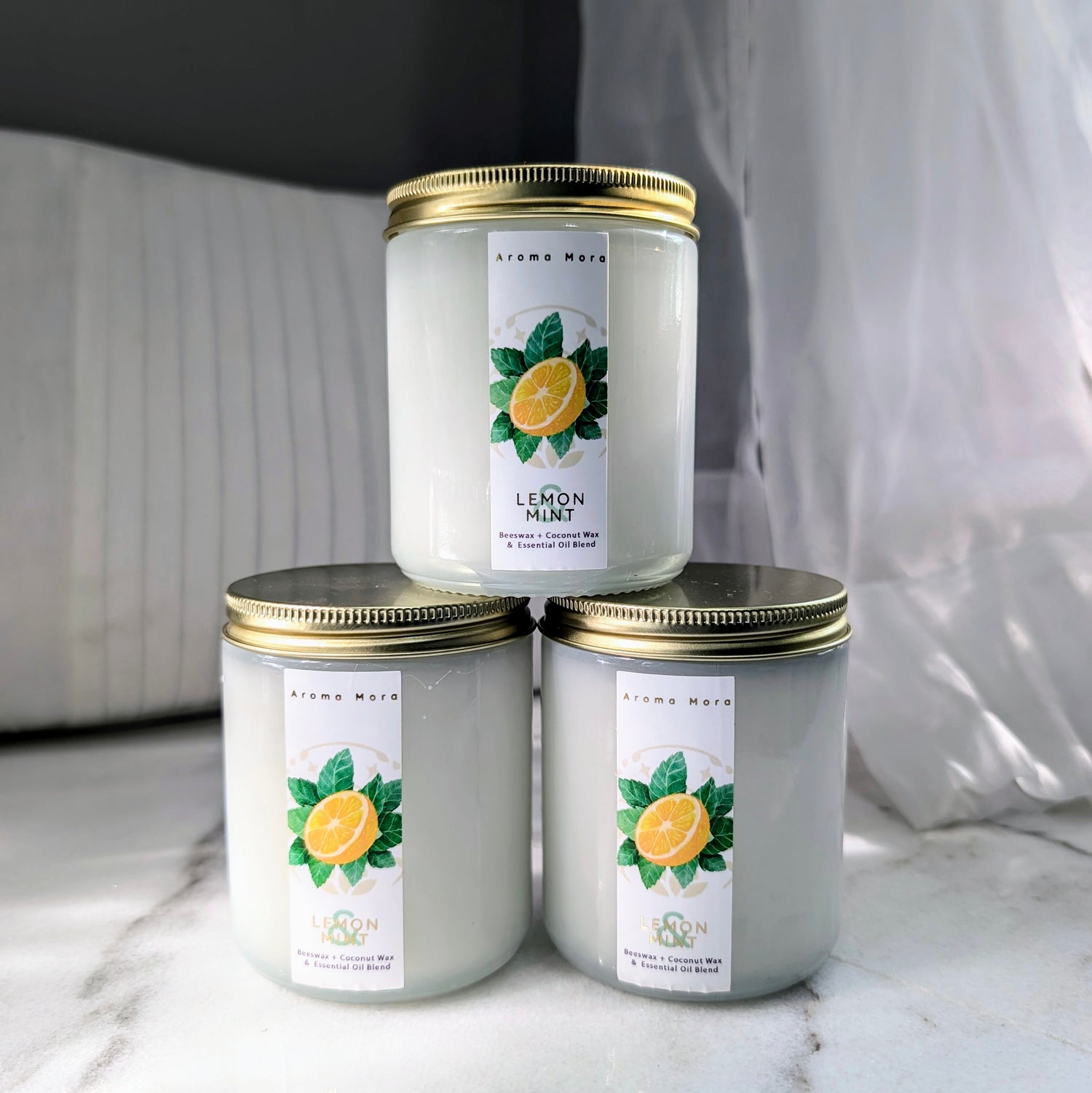 Lemon & Mint | Beeswax Candle | All-Natural