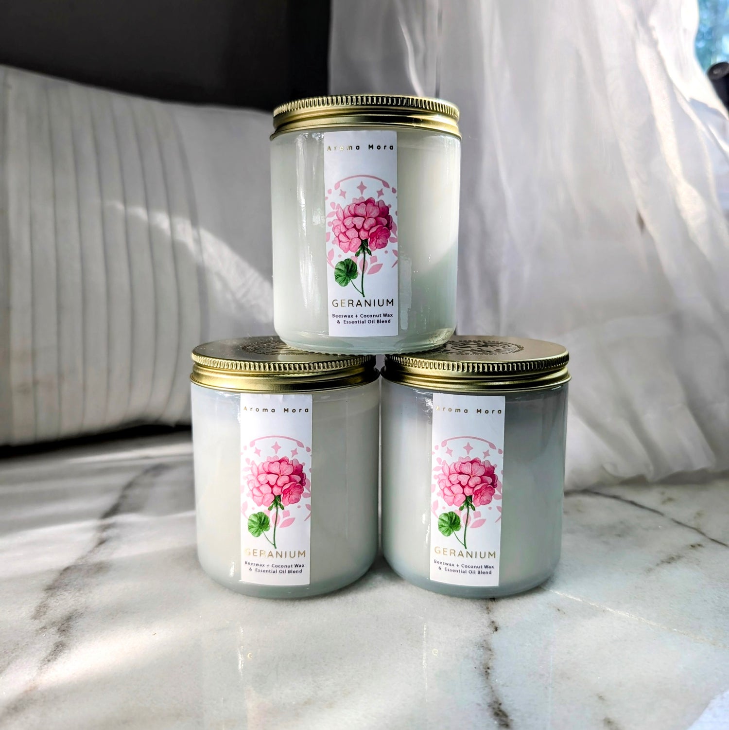 Geranium | Beeswax Candle | All-Natural