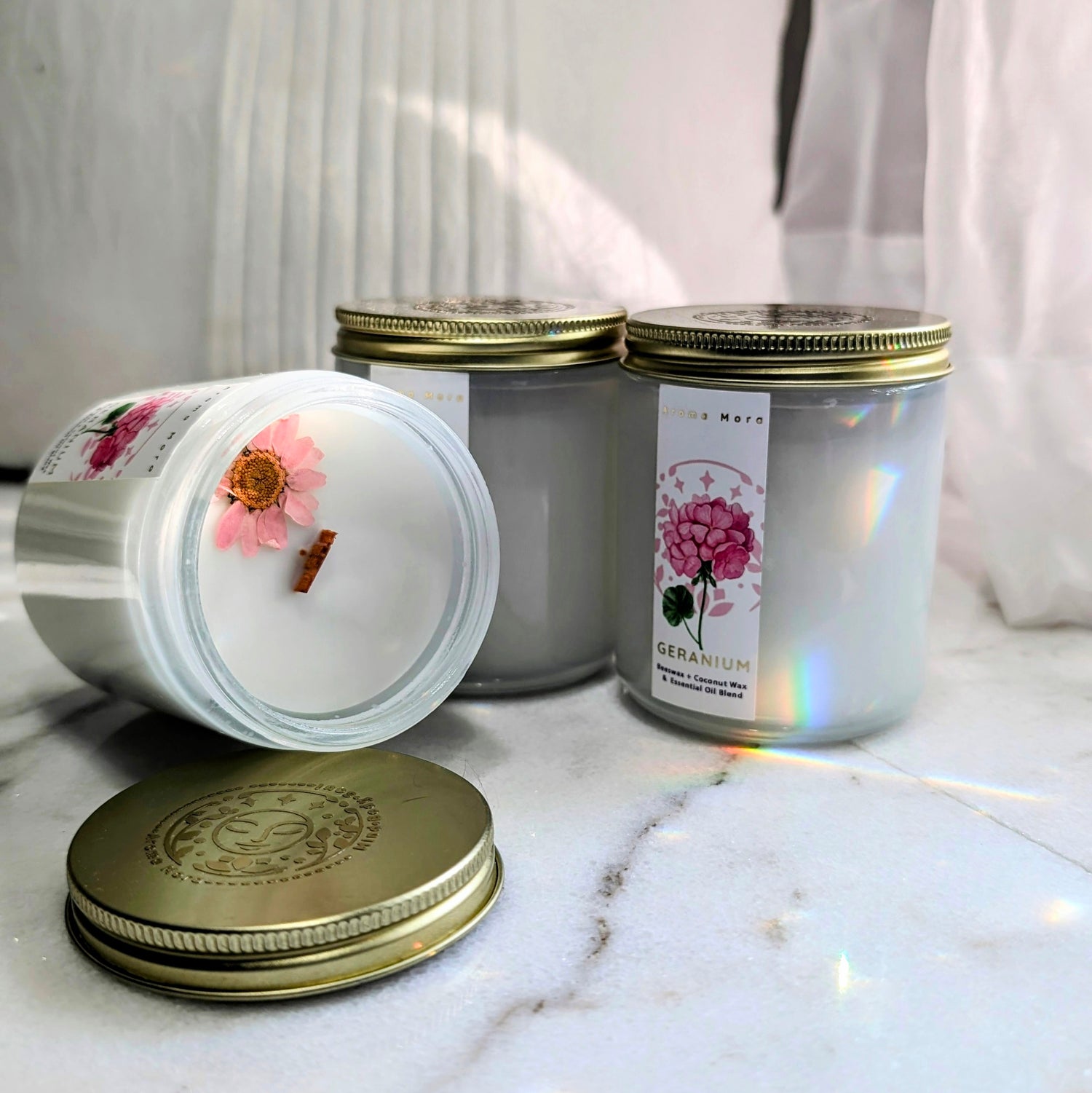 Geranium | Beeswax Candle | All-Natural