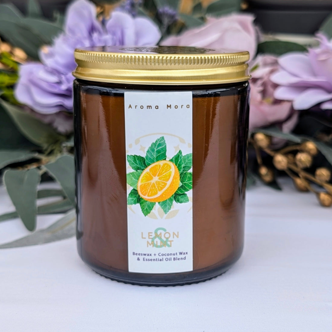Lemon &amp; Mint | Beeswax Candle | All-Natural