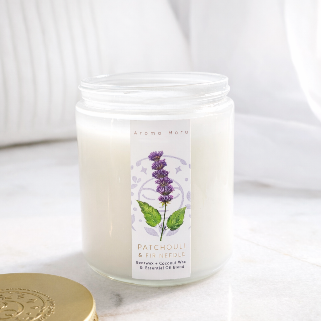 Patchouli &amp; Pine | Beeswax Candle