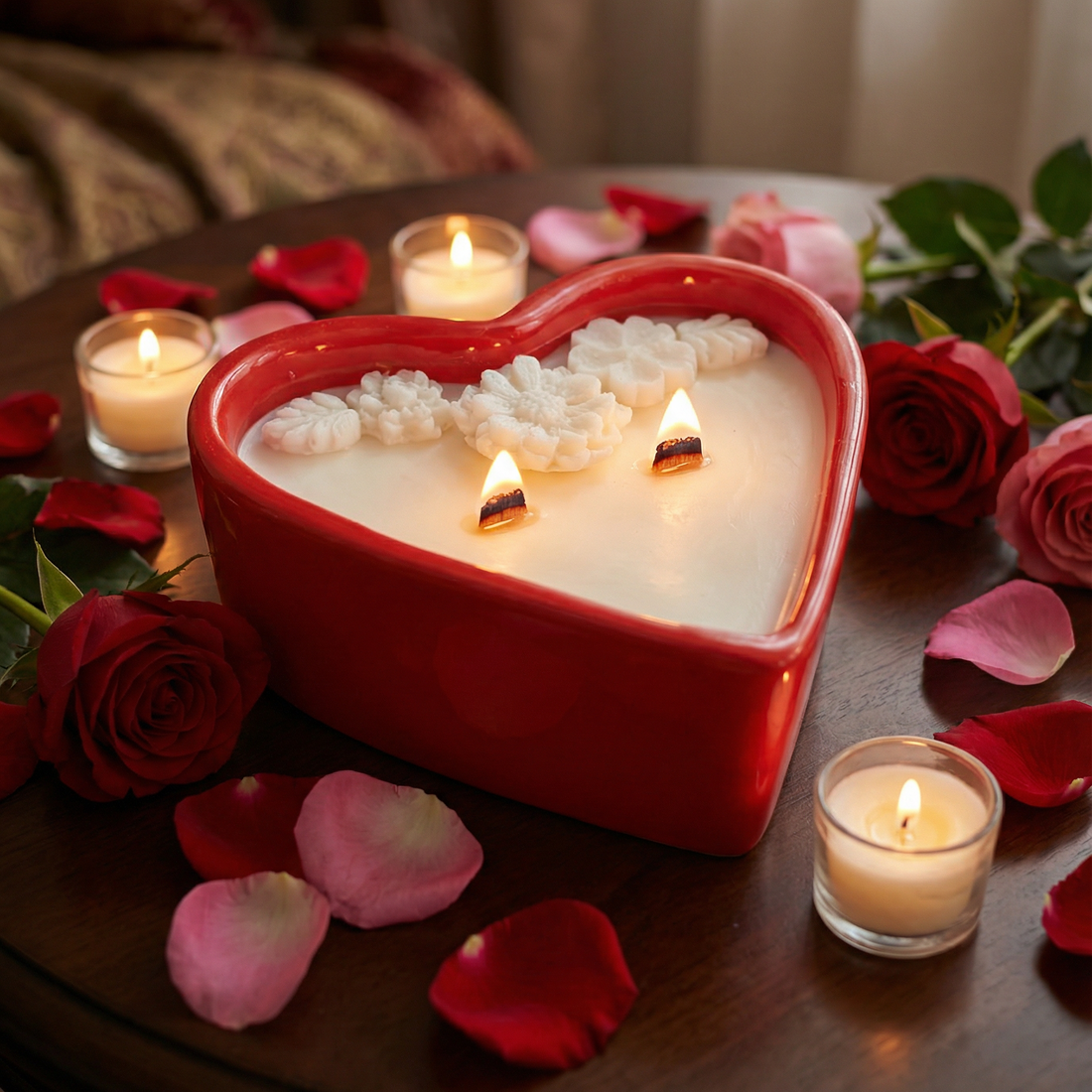 Amor Éterno Red Heart Candle
